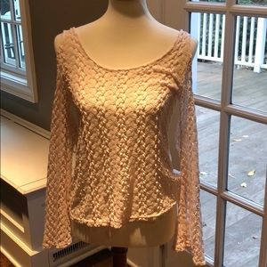 Anthropologie cold shoulder S cream top